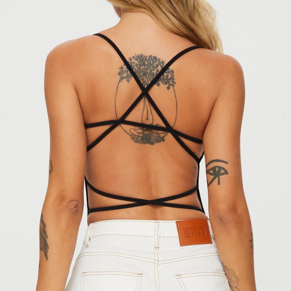 Princess Polly “All Tied Up” Bodysuit Black